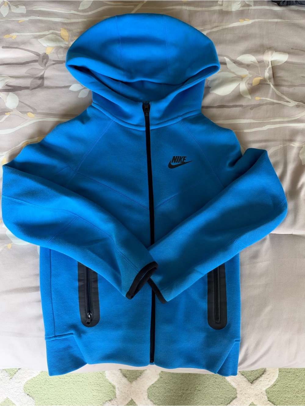 Nike Tech Fleece Full Zip Hoodie Youth S Blue Black Boys